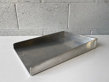 SOLD - Stainless Steel Paper Tray / File Organizer