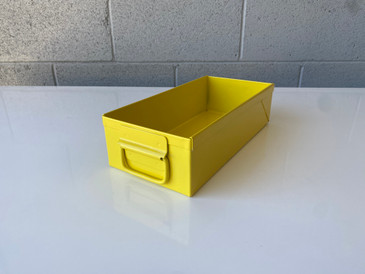 SOLD - 1950s Card File Drawer, Refinished In Mellow Yellow