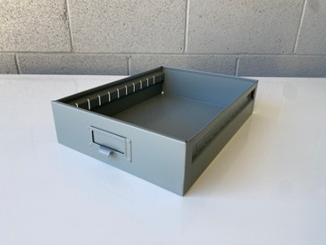 Mid Century Steel Drawer Insert, Repurposed as Organizer / Container, Refinished in Cloudy Gray