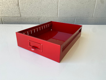 Mid Century Steel Drawer Insert, Repurposed as Organizer / Container, Refinished in Ruby Red