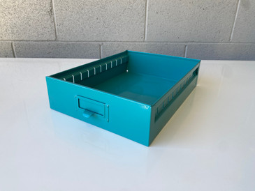 Mid Century Steel Drawer Insert, Repurposed as Organizer / Container, Refinished in Turquoise
