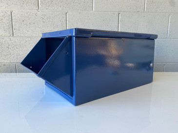 1940s Industrial Storage Bin, Refinished In Moon Blue