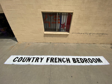 Vintage Vinyl Banner "Country French Bedroom" 