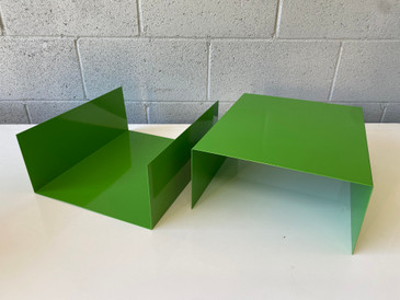 Pair of 1960s Aluminum Trays/ Bookends Refinished in Green