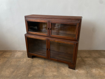 SOLD - 1930s Minty Limited English Mahogany & Glass Bookcase