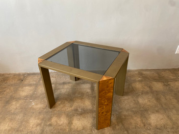 Steel & Burlwood End Table