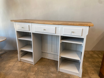 SOLD - Large Vintage Wooden Counter with Storage