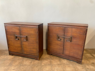 SOLD - Mid Century Modern Wood Cabinets, Pair 