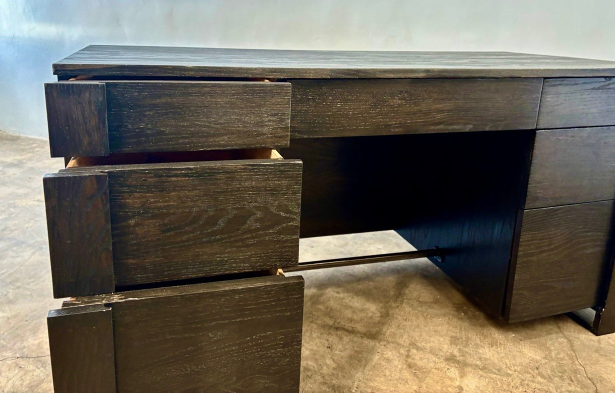 Craftsman Style Oak Desk - Ebonized