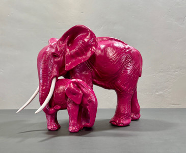 SOLD - Pink Elephant Sculpture