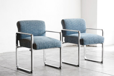 SOLD - Pair of 1960s Modern Geometric Armchairs