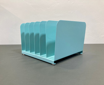6 Slot Desktop File Holder - Refinished in Aqua