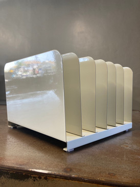 6 Slot Desktop File Holder - Refinished in Cream White