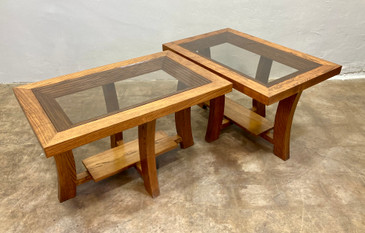 Paul Frankl Wood & Glass Side Tables