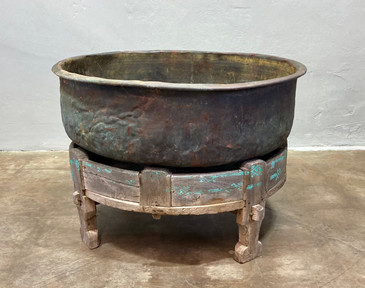 Early 20th Century Copper Cheese Vat and Stand