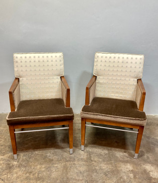 Pair of Gunlocke Co. Art Deco Style Armchairs