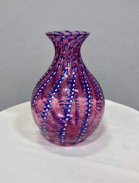 Purple and Blue Art Glass Vase
