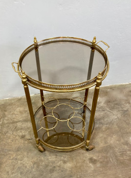 Brass Mid-Century Bar Trolley, in the style of Maison Jansen