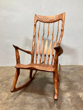 Hand-Carved Sculptural Rocking Chair