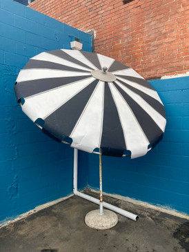 Oversize Vintage Aluminum Patio Umbrella