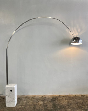SOLD - Flos Arco Lamp with Chrome Shade
