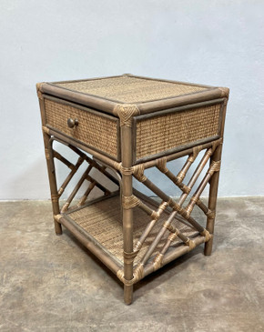 Kouboo Wicker and Bamboo Bedside Table