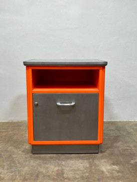 McDowell Craig Industrial Side Cabinet, Refinished in Orange