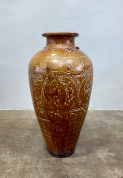 Antique Large Standing Martaban Earthenware Urn