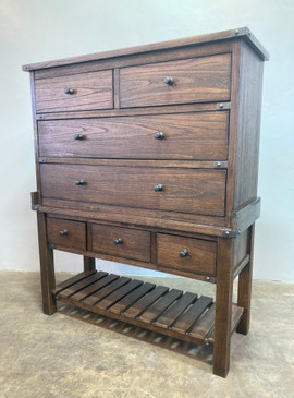 Rustic-Style Dark Wood Chest of Drawers