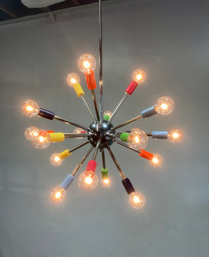 Multi-Colored Powder-Coated Sputnik Chandelier