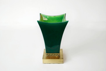 SOLD - 1940's Hollywood Regency Table Lamp, Ceramic and Brass