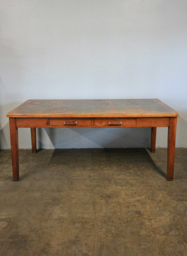 Refurbished Vintage Solid-Wood Library Table