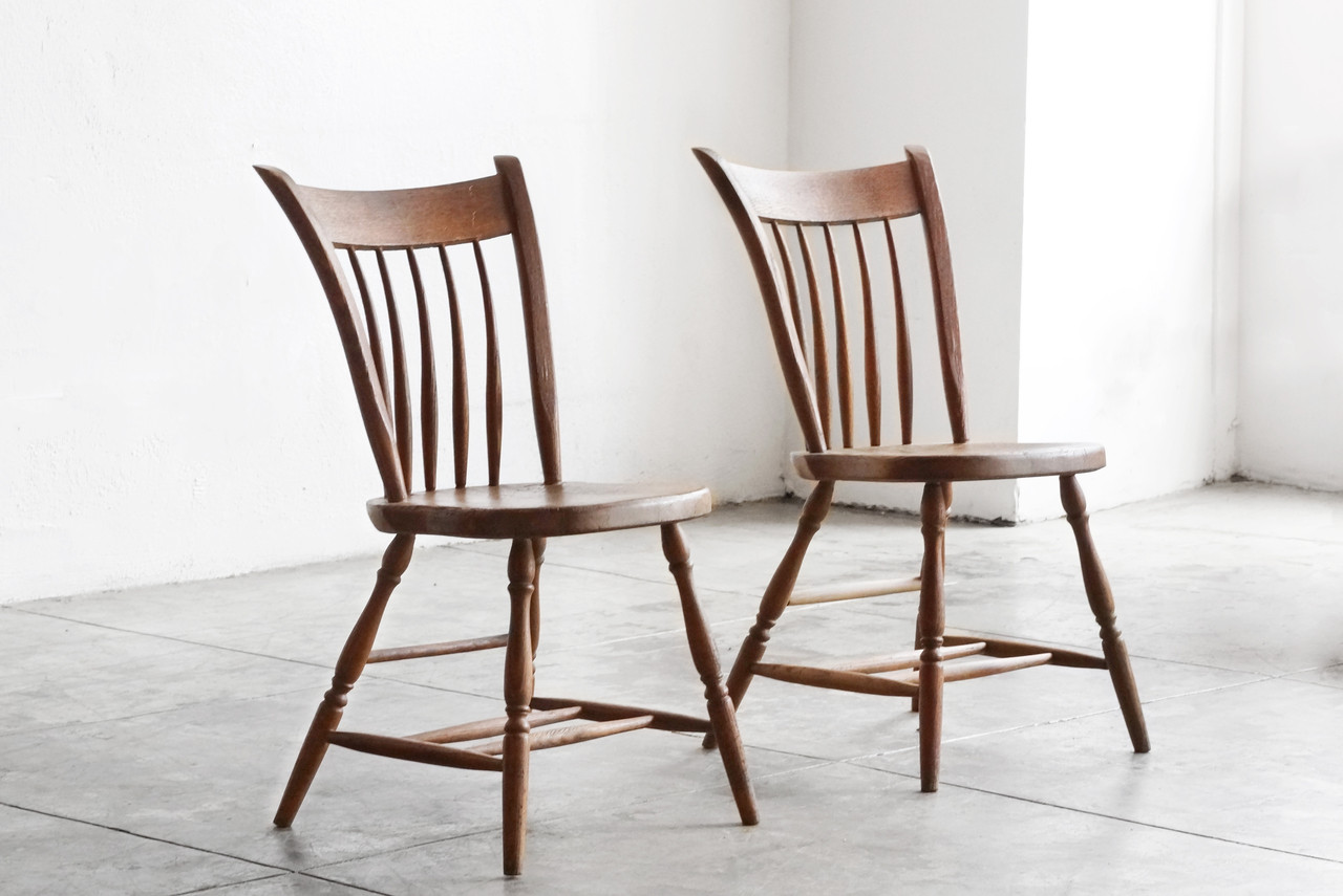 SOLD - Pair Of Primitive Early American Spindle Side Chairs, Antique SOLD - Pair of Primitive Early American Spindle Side Chairs, Antique - SOLD - Pair Of Primitive Early American Spindle Side Chairs, Antique