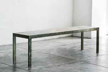 Rehab Original Steel and Alder Wood Bench