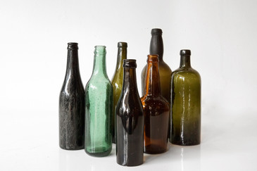 SOLD - Collection of 7 Vintage Glass Bottles