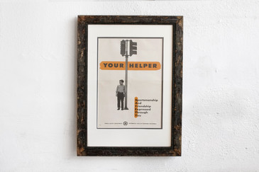 SOLD - Your Helper - Mid Century PSA Poster, Framed