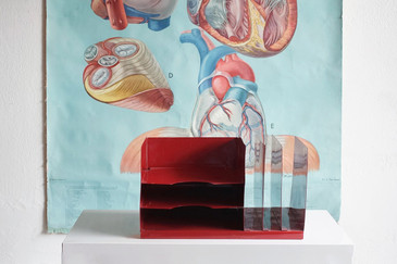 SOLD - Space Age Desktop File Holder, Refinished in Fire Engine Red