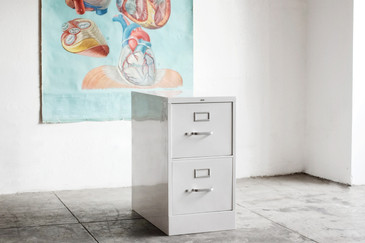 SOLD - Vintage Vertical Filing Cabinet, Refinished