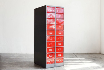 SOLD - Vintage Steel Card Catalog Filing Cabinet, Refinished
