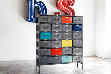 4 x 6 Vintage Locker Basket Unit, Refinished