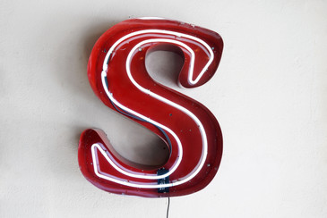 SOLD - Large Vintage Neon Channel Letter "S" Refinished