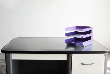 SOLD - Vintage Desktop File Holder, Refinished in Lilac