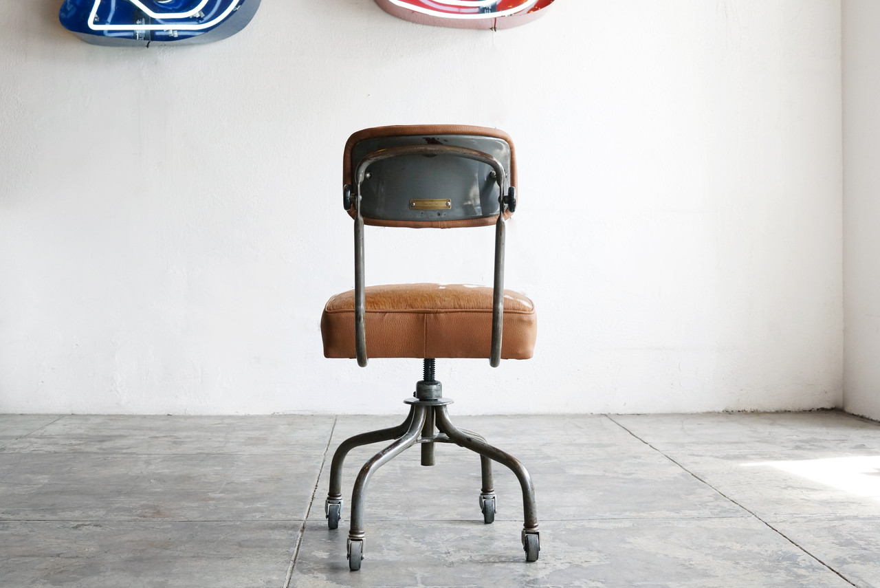SOLD 1940s Steelcase Task Chair in Cowhide Rehab