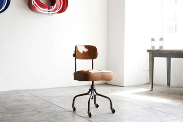 SOLD - 1940s Steelcase Task Chair in Cowhide