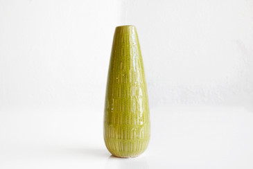 SOLD - Mid Century Ceramic Vase in Avocado Green