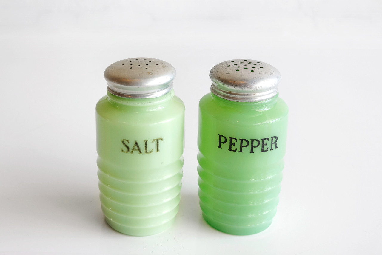 調味料入れ・ラベル VINTAGE JADEITE SALT&PEPPER VINTAGE JADEITE SALT&PEPPER 調味料入れ・ラベル