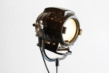 SOLD - Vintage Hollywood Stage Light on Tripod, c. 1940s, Refinished