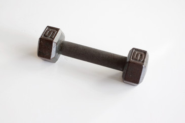 SOLD - Antique 5 LBS Cast Iron Dumbbell, c. 1920s