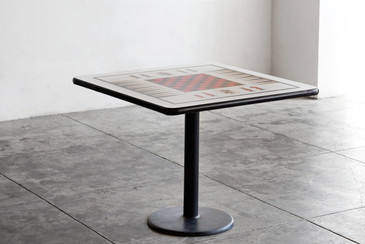 SOLD - 1960s Backgammon/ Chess Game Table on Steel Base