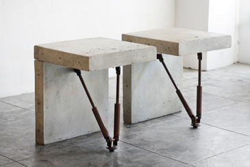 SOLD - Cast Concrete Display Tables, c. 1970s